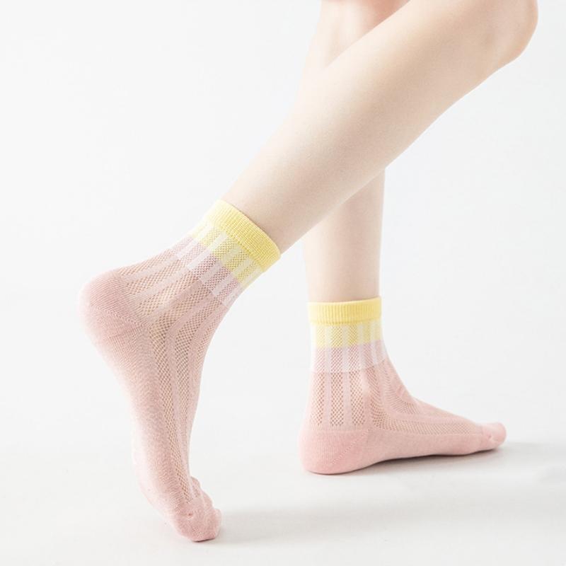 4Pairs/Set Kids Candy Socks Summer Mesh Thin Cotton Socks Sweet Cute Soft Cozy Breathable Socks For Girls