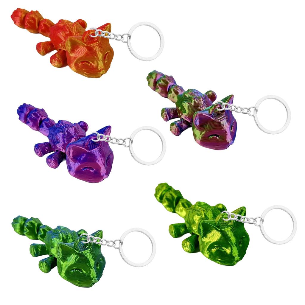 Artistic 3D Printed Cat Keychain Charm 3D Printed Cat Keyring With Movable Links For Unique And Stylish Key Accessory