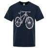 Alphabet Style Mountain Bike Funny Print T-Shirts Men Summer Breathable Short Sleeves Loose Oversized Vintage Tee Clothes Unisex