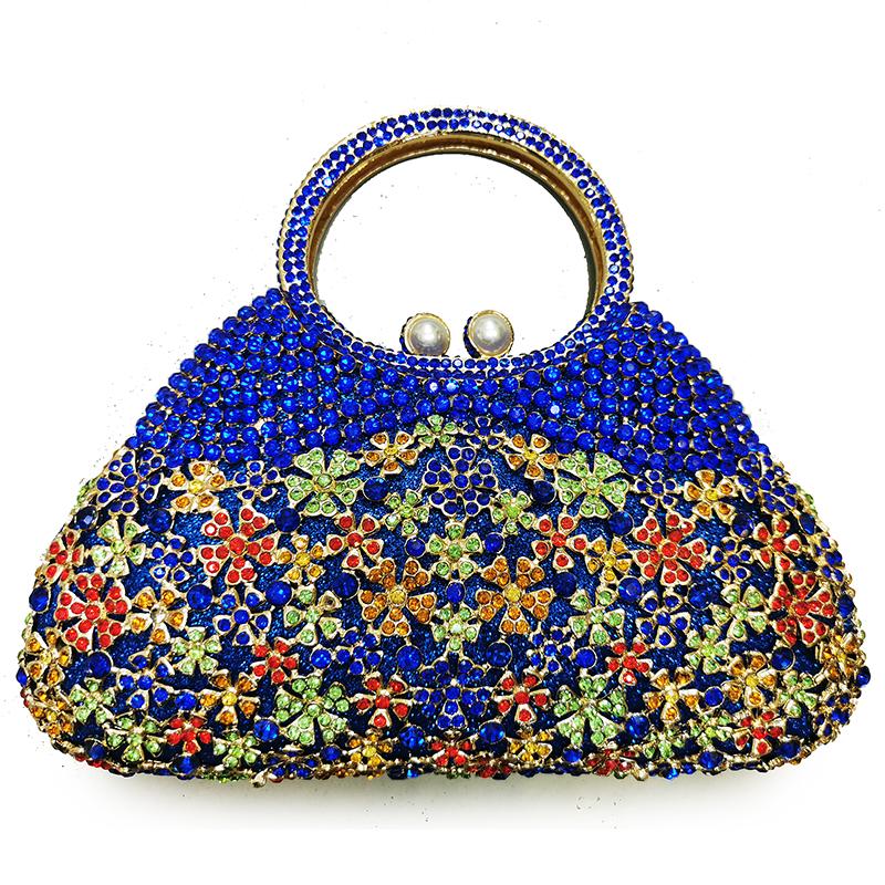 Diamond Evening Top-Handle Rhinestone Handbags WHTUOHENG Crystal Women Clutch Bags Stone Party Purses Designer Blue/Red/White