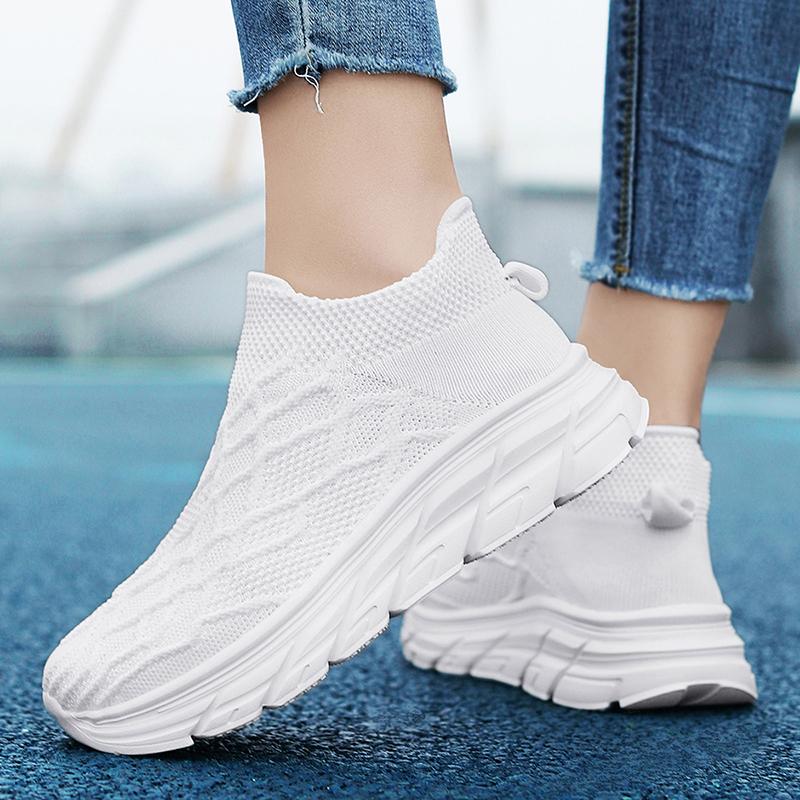 Zapatillas Deportivas Mujer Negro Blanco Caqui Hombres Casuales Ligeras Slip-on Calcetines Zapatos Pareja Zapatillas para Correr