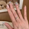 New dopamine colored diamond flower four-leaf clover ring fashionable and sweet temperament ring light luxury niche personality ring