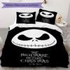 Christmas Jack Skull Prints bedding, duvet cover and pillowcases, birthday gift (1 duvet cover + 2 pillowcases, pillow insert not included)JM006