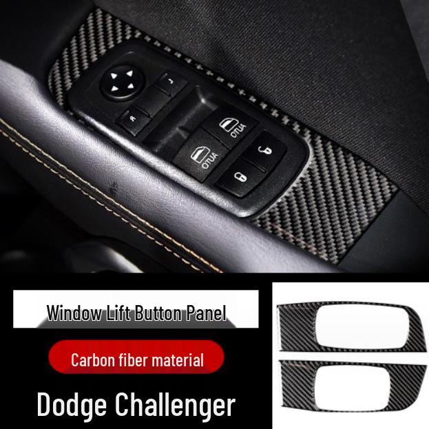 Dodge Challenger Carbon Fiber Interior Upgrade Kit - Steering Wheel, Door, Console, Headlight Decals