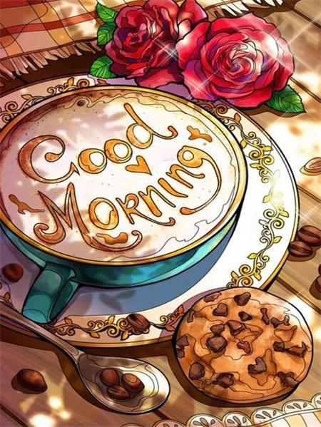 Diamant-Malerei-Set, Kuchen, Essen, volle quadratische und runde Stickerei, Kaffeelandschaft, Mosaik, Heimdekoration