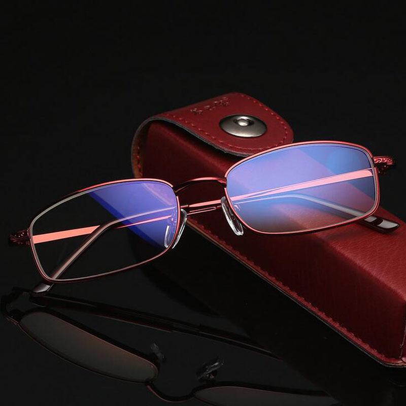 Retro Men Women Square Mirror Reading Glasses Metal Frame Glasses Mirror Personalized 1.0 1.5 2.0 2.5 3.0 3.5 4.0