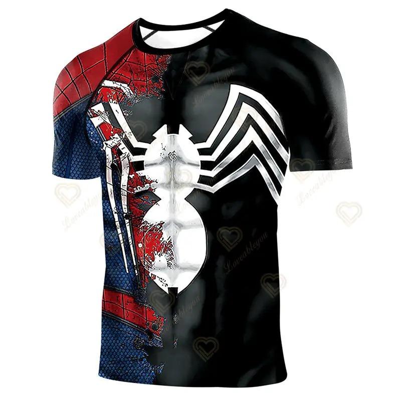 Verano 3D Digital Spider Man El Héroe Regresa Cosplay Periférico Impreso Camiseta de Moda Infantil Casual Cómoda de Manga Corta
