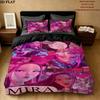 Ensemble de couette Kpop Demon Hunters Motif Housse de couette Taie d'oreiller Maison Cadeau d'anniversaire(1 housse de couette + 2 taies d'oreiller, sans garniture.)