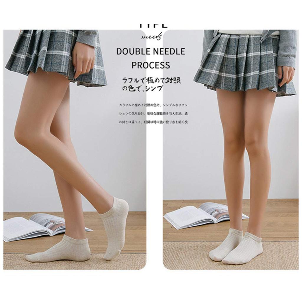 Ankle Cute Summer Sizes [DAMILY] Women's Socks, Socks, 10-Pair Set, Cotton, Stylish, Thin, Short, Breathable, Non-Slip, Indoor, 22-25cm