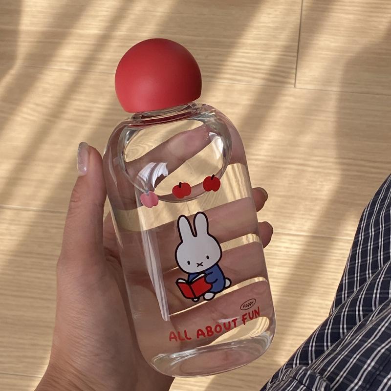 Verre Chat Kt Mignon, Borosilicate Élevé Résistant aux Hautes Températures Niche Nez Rouge Scellé Tasse à Eau Tasse de Voyage à Emporter en Voiture Cadeau