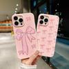 Ins Bow Pink Phone Case for iPhone Apple 11/12/13/14/15/16 ProMax Soft 17