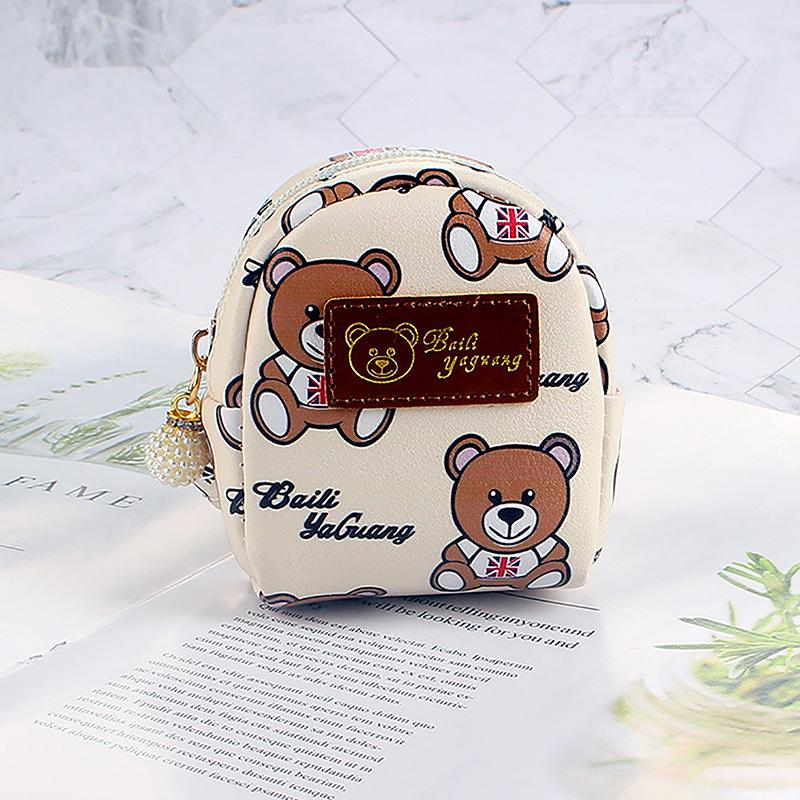 Cute Cartoon Bear Coin Purse For Girls Kawaii Mini Wallet Credit Card Holder