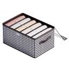 Houndstooth Foldable Wardrobe Storage Box with Lid and Compartments for Clothes and Pants