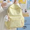 Schoolbag Female Ins College Style Schoolbag Female Embroidery Bow Lightweight Simple Small Fresh Junior High School Student Schoolbag