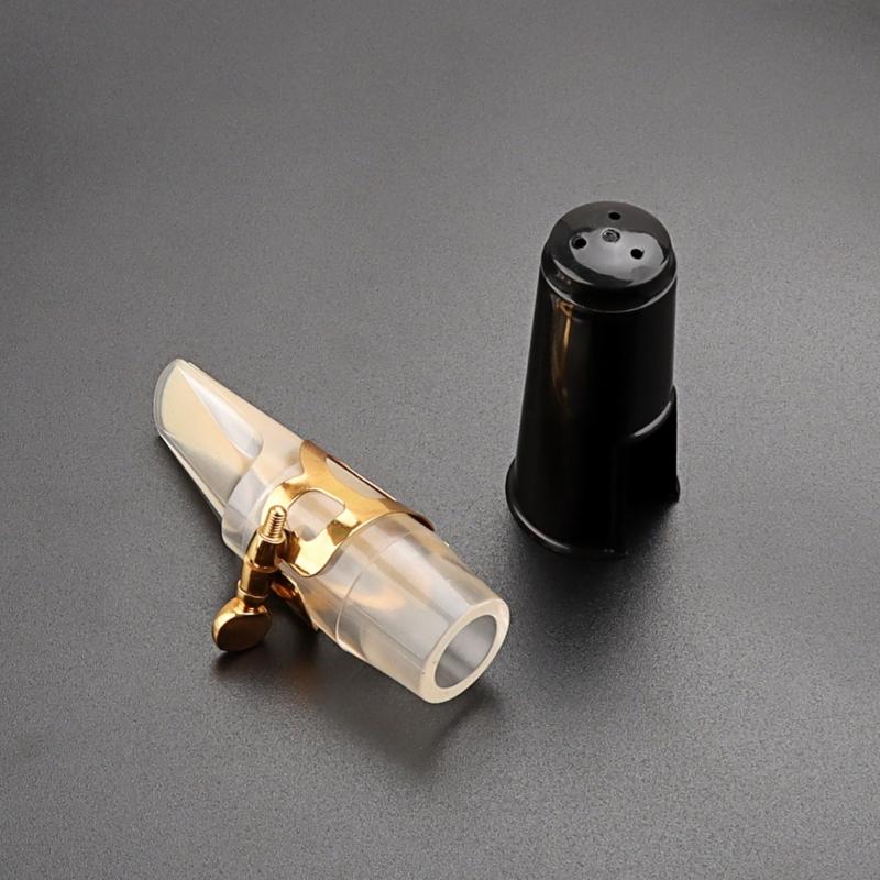 Alto Saxophone Plastic Mouthpiece Kit Includes Plastic Cap Metal Buckle Reed Pads Musical Instrument Replacement Parts