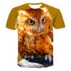 3D Printed Cool Wolf Owl T Shirt For Men Funny Animal Pattern Short-Sleeved