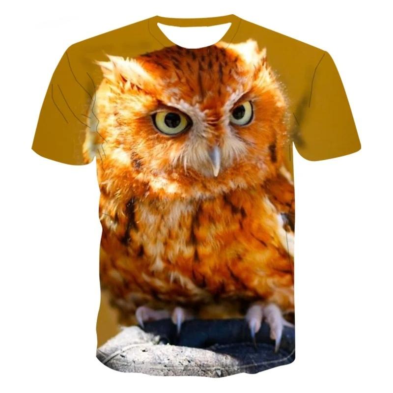 3D Printed Cool Wolf Owl T Shirt For Men Funny Animal Pattern Short-Sleeved