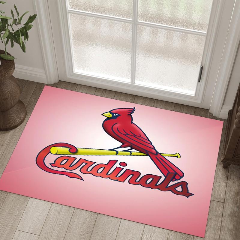 St. Louis Cardinals Design Crystal Velvet Carpet Cozy Non?Slip Printed Rug For Bedroom Living Room Entrance