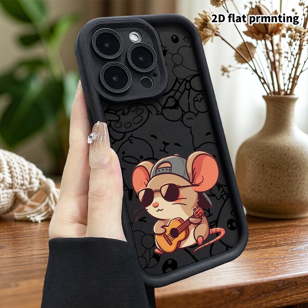 Phone Case: 2D Flat Design, Compatible with iPhone 18 17 16 15 14 13 Pro Protective Cases, Cool Mouse, Perfect Christmas and Halloween Holiday Gift