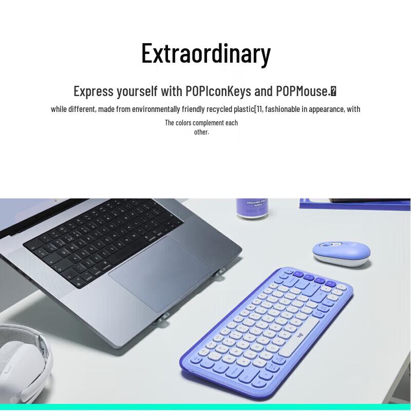 Logitech POP ICON COMBO Dual-Mode Wireless Keyboard & Mouse Set
