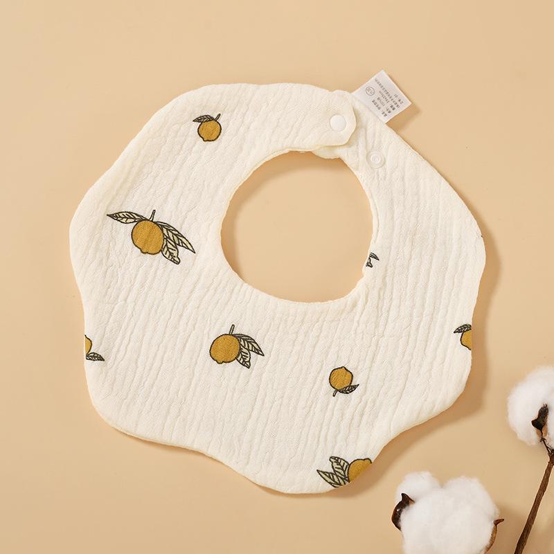 6-Layer Cotton Gauze Petal Baby Bib - 360° Newborn Anti-Spit-Up Towel for Summer