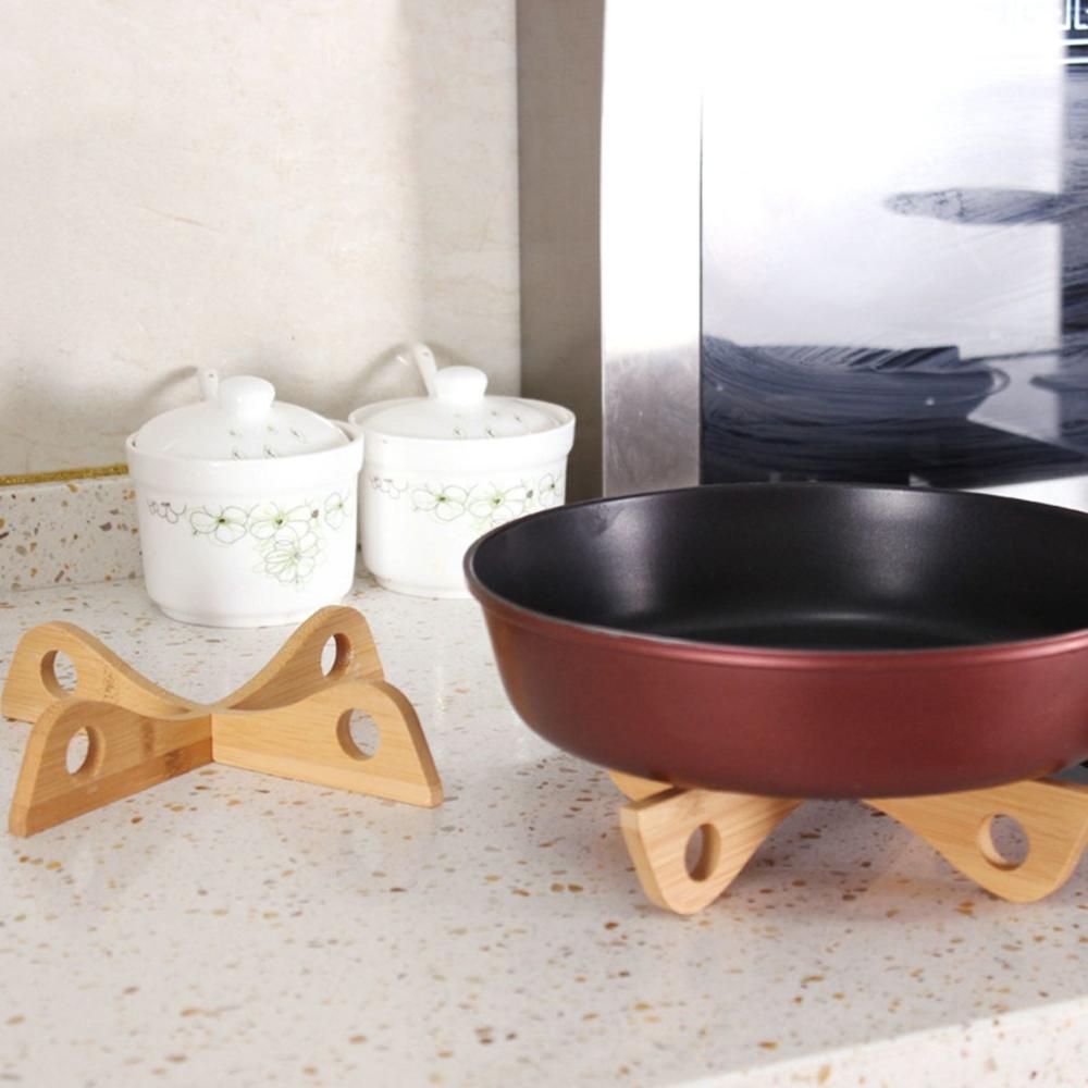 Cteative Home Detachable Bamboo Cross Holder Pot Trivet Pan Stand Cooling Rack Placemat