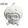 Cute Skull Doll Pumpkin Ornament, Hollow Ghost Face Design, 3D Printed Spooky Design Detailed Layered Halloween Figurine, for Desktop