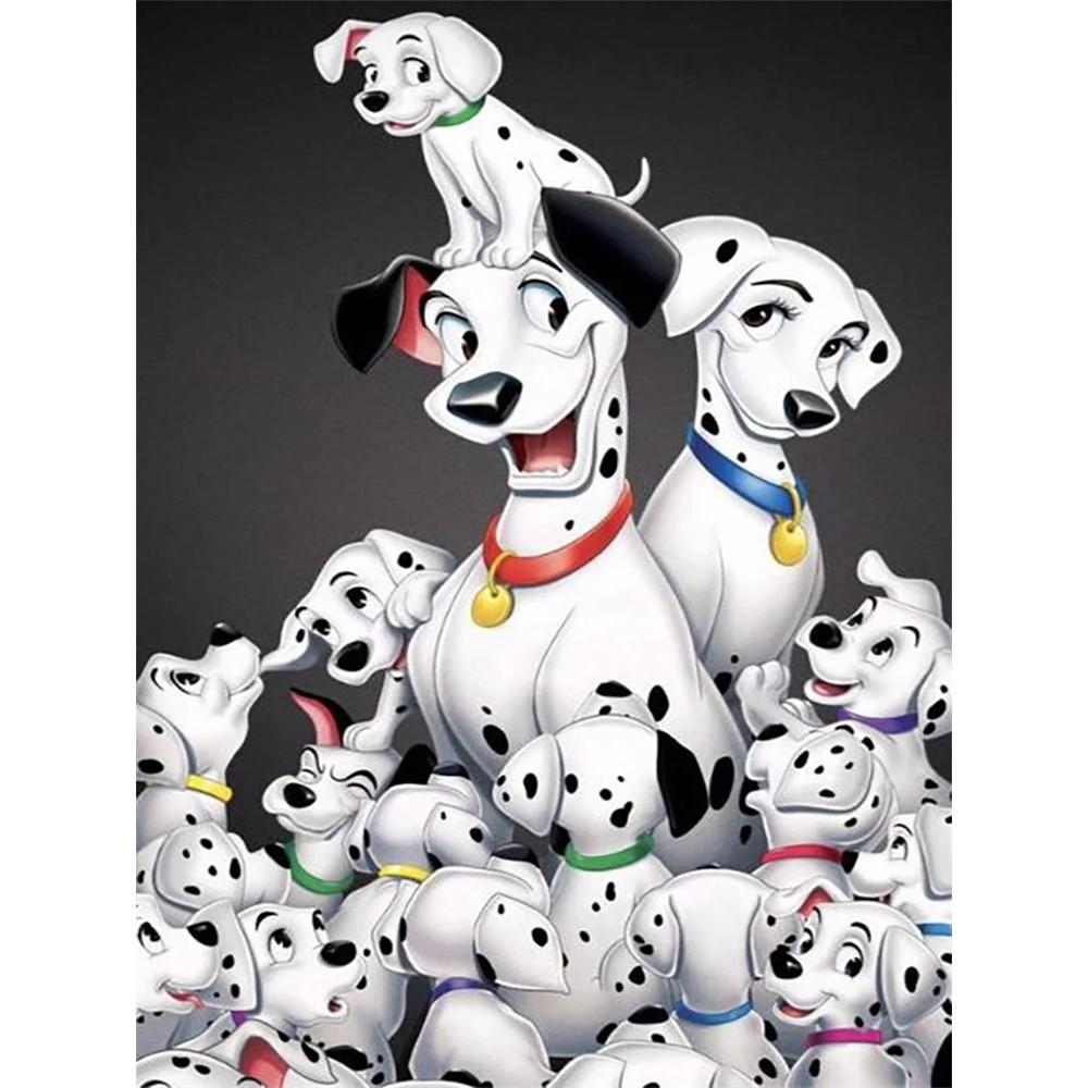 

Disney Diamond Painting 101A Family Portrait of Dalmatians Rhinestone 5D Mosaic DIY Cross Stitch Gift Home Decor Round 20x30cm