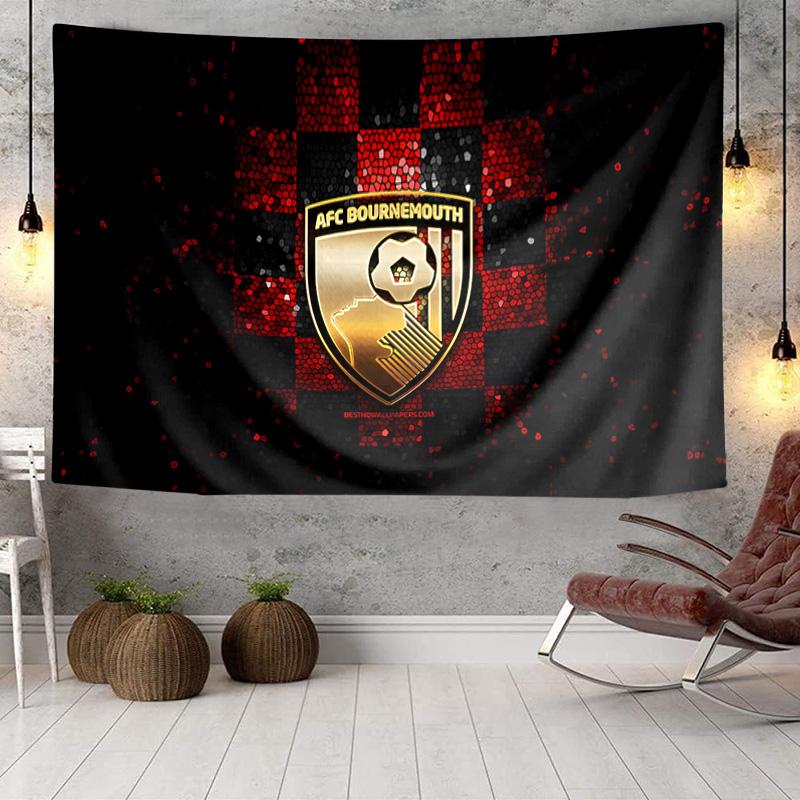 1PC Bournemouth Football Club Crest Tapestry Hanging for Bedroom,Livingroom, Playroom,Decor Art Room Wall Tapestry Holiday and Birthday Gifts