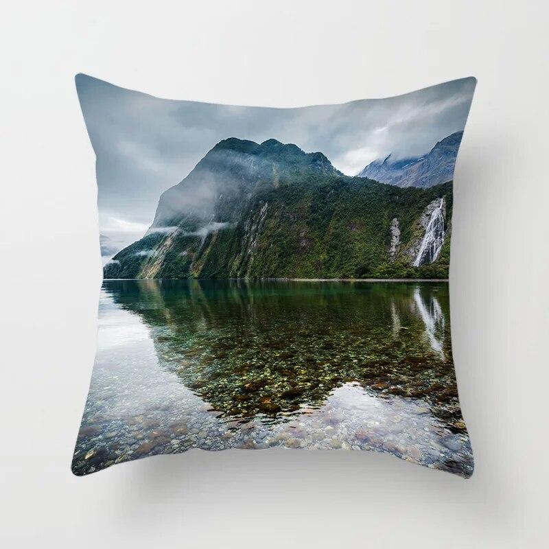 Beautiful Natural Landscape Printing Pillowcase Sofa Decoration Car Office Seat Cushion Cover Room  Home