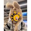 Cute moving fluffy dog hat female thickened warm ear protector plush hat