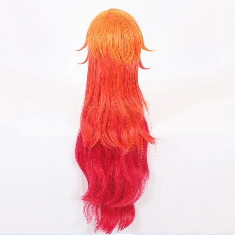 Miss Fortune Cosplay Wig Game LOL Star Guardian Miss Fortune Long Red Yellow Heat Resistant Synthetic Hair Anime Wigs + Wig Cap