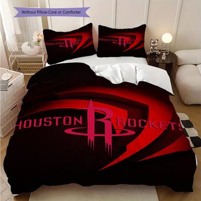 Rockets Glare Houston Spirit Bettwäsche(1 Bettbezug + 2 Kissenbezüge, ohne Füllung)Weiches und bequemes Weihnachts-Geburtstagsgeschenk