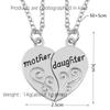 2 Stück Antik Versilbert Halskette Modisch Mutter Schöne Tochter Kombination Für Liebe Eltern Kind Stil Schmuck