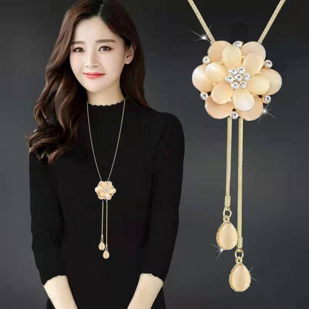 Sweater Chain Long Necklace Light Luxury High Sense Versatile Fringed Jewelry Accessories Pendant