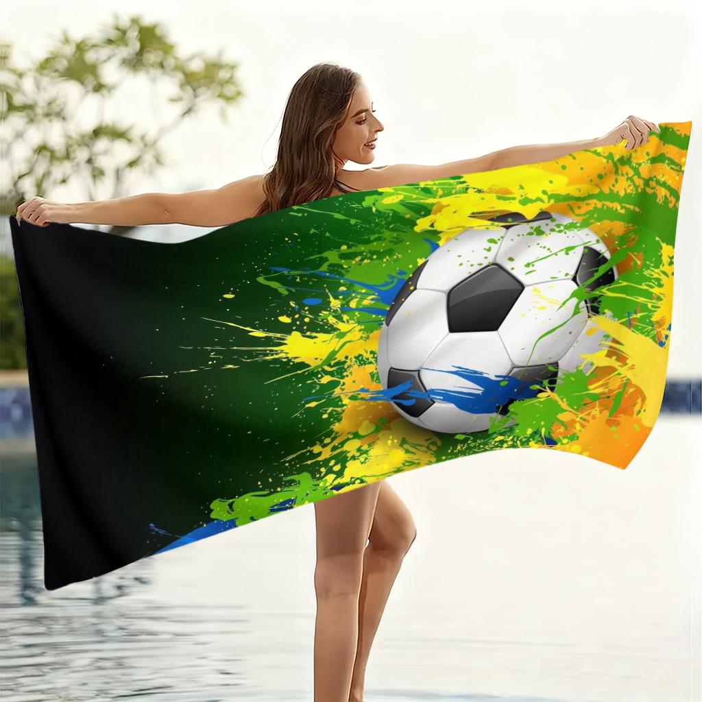 Football Match Beach Towel Quick-drying Super Absorbent Suitable for Swimming Beach Pool Gym Summer Gift for Friend Families