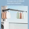 2 Sections Folding Balcony Clothes Drying Rack Wall Mounted Retractable Clothing Pole