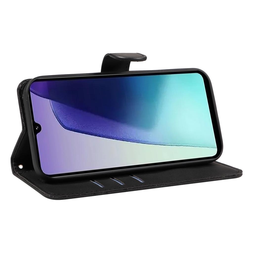 For Xiaomi Poco C75 4G/Redmi 14R 5G/14C 4G Case Stand Wallet Leather Phone Cover Curved Line Wrist Strap