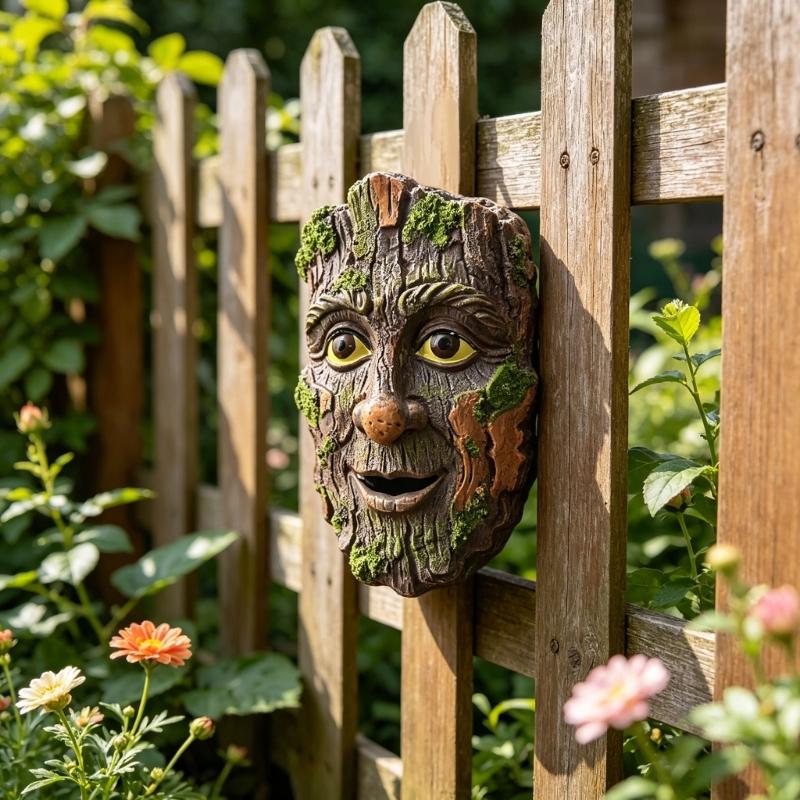 Buiten Boomgezichten Decoratie Tuinbeeld Speels Mannengezicht Boomsculptuur voor Boom Grappige Tuin Kunst Pot Decoratie