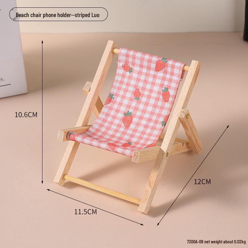 Creative Folding Beach Chair Phone Holder - Cute, Small Furniture and Photo Prop Ornament