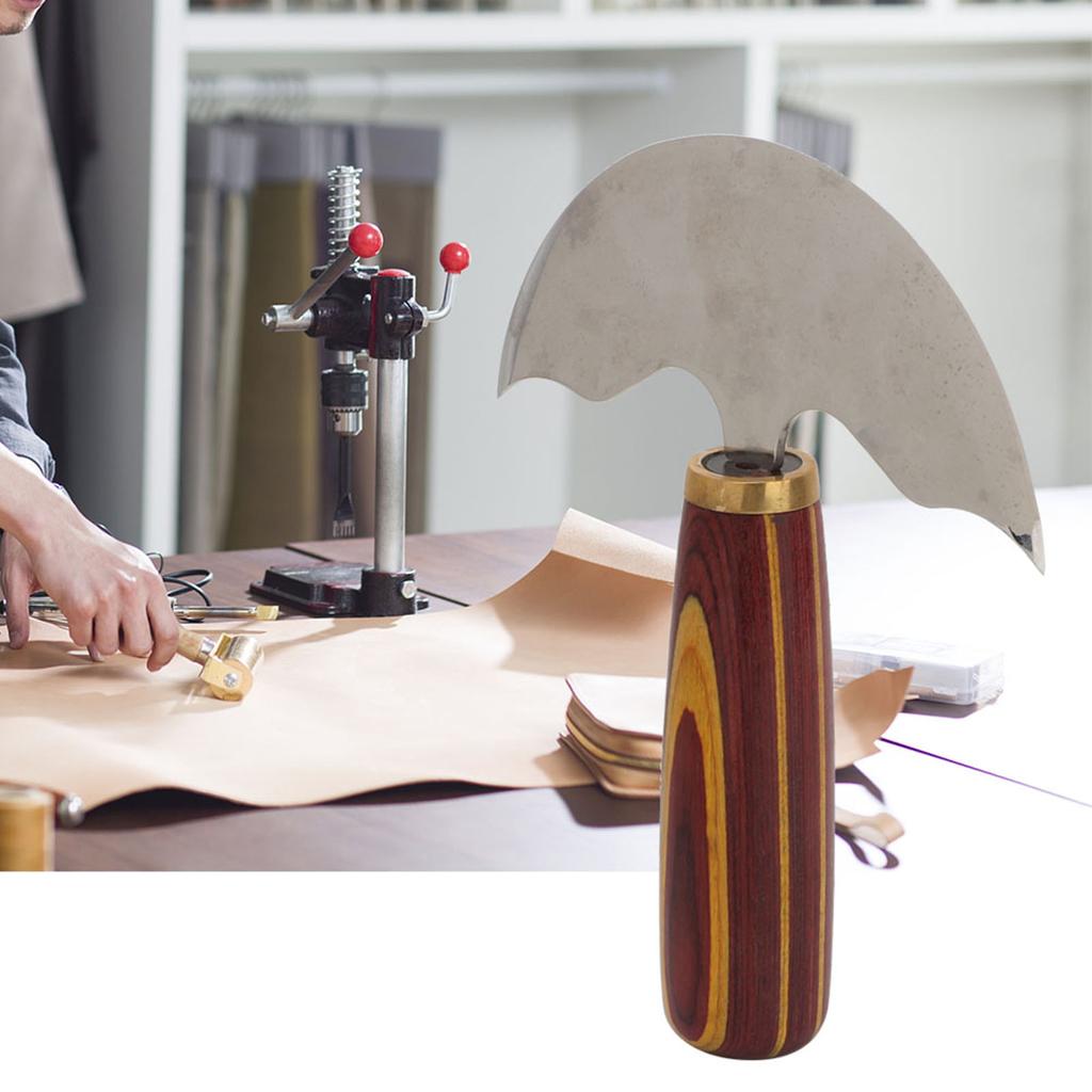 Leather Craft Round Head Knife Leather Trimmer Trimming Correction Working Knife (S)