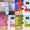 Cute Cat Pattern Stainless Steel Thermos Flask For Girls With Large Capacity And Leakproof Lid