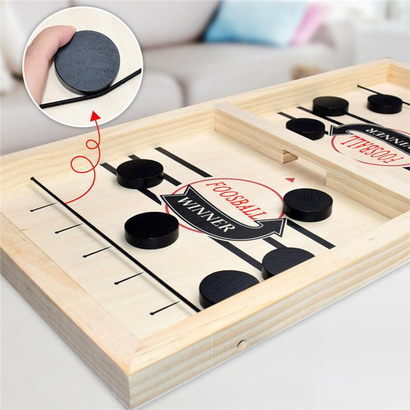 Fast Hockey Sling Puck Game Paced Wooden Table Winner Games Interactive Chess Toys For Adult Children Desktop Battle Board Game