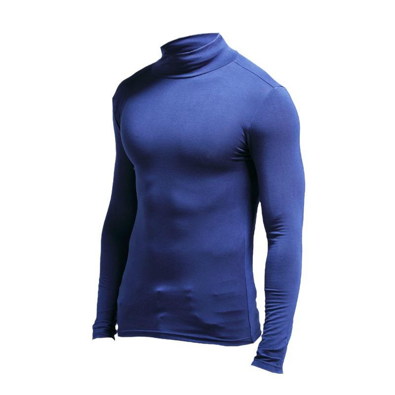 Men's High-Neck Warm Base Layer: Autumn/Winter, Long-Sleeve, Slim Fit, Solid Color