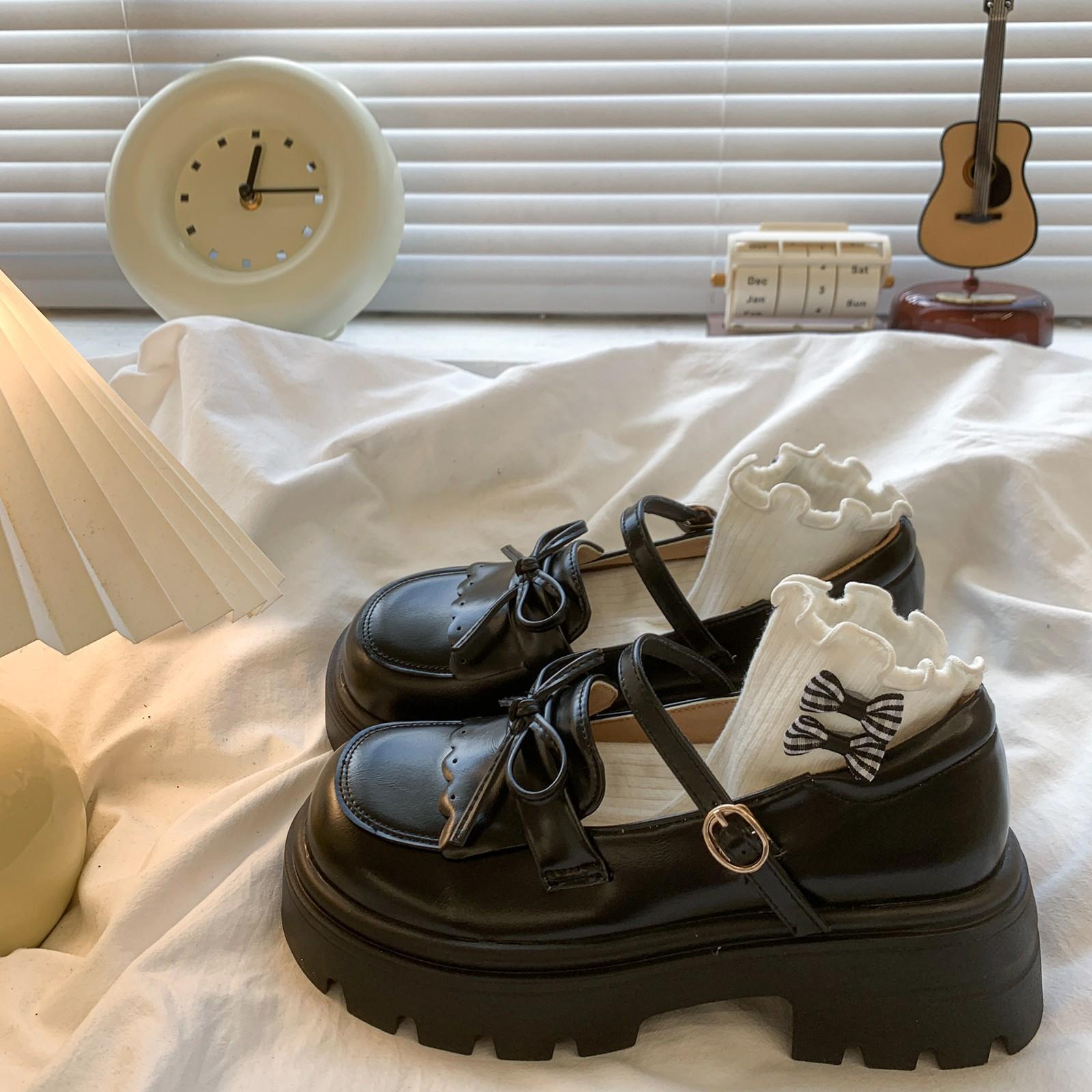 

Ретро британские туфли на платформе, женские, кожаные, осень 2024, новый стиль колледжа, японские туфли jk с юбкой, Мэри Джейн, одинарные туфли 35 чёрный