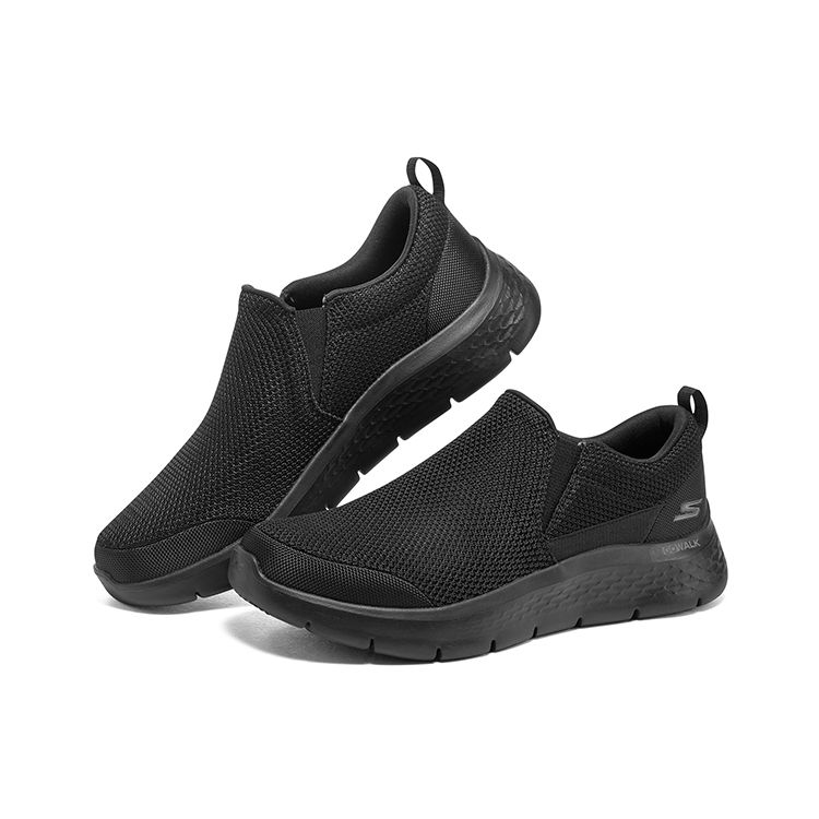 Skechers Go Walk Flex Malla Simple Versátil Deportivas Duraderas Ligeras de Caña Baja Casual Zapatillas Hombre Negro 216492-BBK