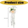 Ornement Floral pour Véhicule de Cérémonie avec Rubans de Roses Artificielles Longueurs pour Placement sur Miroir de Mariage et Accent de Voiture