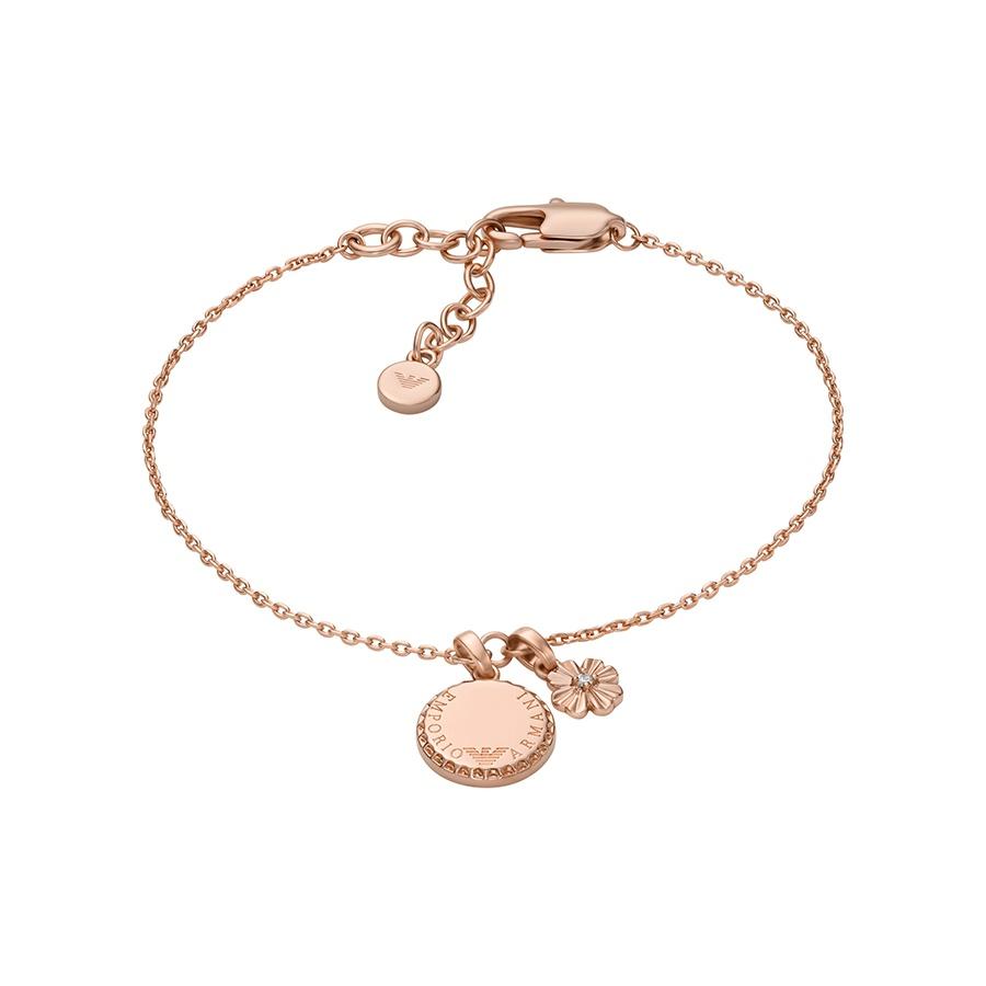 Emporio Armani Lucky Four Leaf Clover Bracelet Women Bracelet Rose-Gold Brass EGS3278221 Basic Packaging-Box