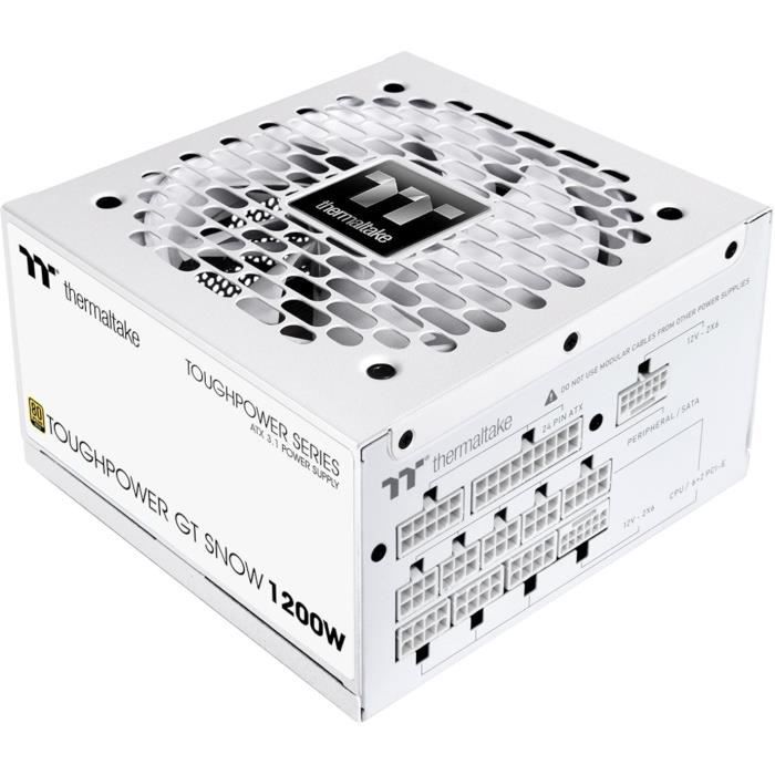 THERMALTAKE - Toughpower GT Snow - Alimentation PC - 1200 W - 80+ Gold - ATX3.1 - Full Modulaire - PCI-E 5.1
