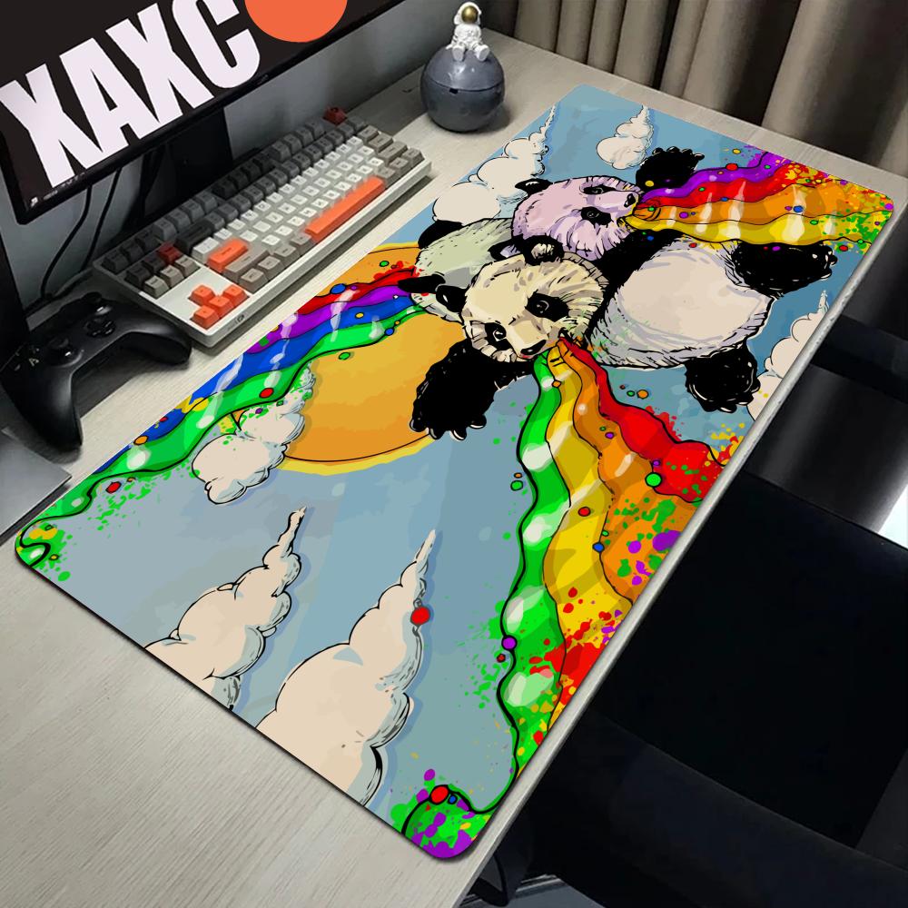 HYBXAXC Cute Animal Panda Large Mouse Pad PC Computer Game MousePads Desk Keyboard Mats Rubber Anti-slip Mouse Mice Mat 40x90CM